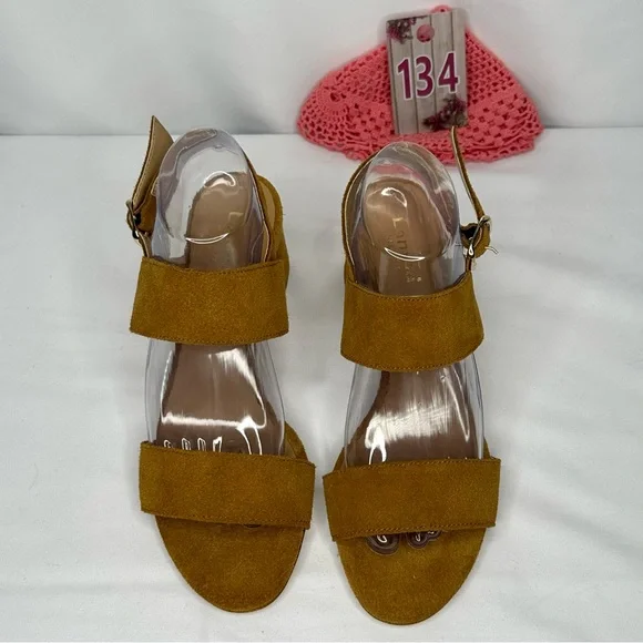 NW/OT Lamica Cognac Leather Slingback Sandal Size 9/40 - Picture 2 of 11